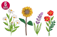 Wildflowers Machine Embroidery Design | Floral Pattern Product Image 1