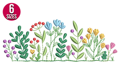 Wildflowers Machine Embroidery Design | Floral Pattern Product Image 1