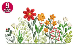 Wildflowers Machine Embroidery Design | Floral Pattern Product Image 1