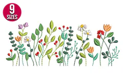 Wildflowers Machine Embroidery Design | Floral Pattern Product Image 1