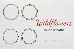 Wildflowers form round wreaths SVG| Botanical frames Product Image 1