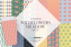 Wildflowers Meadow Digital Paper, Vector Patterns Product Image 1