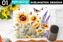 Wildflowers Mouse pad Sublimation Design PNG