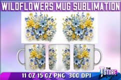 Wildflowers Mug Sublimation | 11 oz 15 oz | PNG File Product Image 1