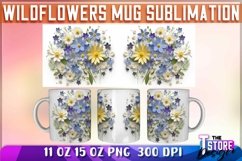 Wildflowers Mug Sublimation | 11 oz 15 oz | PNG File Product Image 1