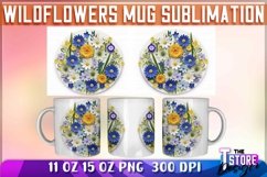 Wildflowers Mug Sublimation | 11 oz 15 oz | PNG File Product Image 1