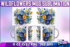 Wildflowers Mug Sublimation | 11 oz 15 oz | PNG File Product Image 1