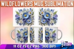 Wildflowers Mug Sublimation | 11 oz 15 oz | PNG File Product Image 1
