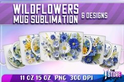 Wildflowers Mug Sublimation | 11 oz 15 oz | PNG File Product Image 1