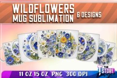 Wildflowers Mug Sublimation | 11 oz 15 oz | PNG File Product Image 1