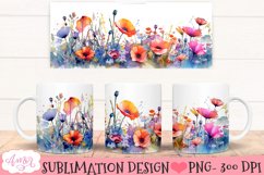 Wildflowers mug wrap PNG for Sublimation Product Image 1