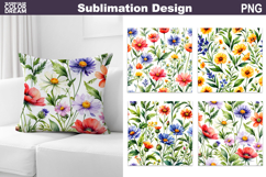 Wildflowers Pillow Design | Wildflowers Sublimation Product Image 1