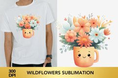 Cute Watercolor Spring Flowers Clipart, Wildflowers Clipart Product Image 1