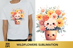 Cute Watercolor Spring Flowers Clipart, Wildflowers Clipart Product Image 1