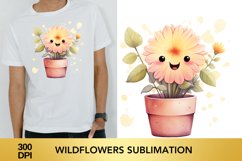 Cute Watercolor Spring Flowers Clipart, Wildflowers Clipart Product Image 1