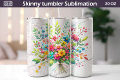 Wildflowers Tumbler Wrap | I Floral Tumbler Sublimation Product Image 1