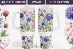 Wildflowers Tumbler Sublimation | 40 Oz Tumble Wrap Product Image 1