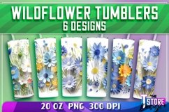 Wildflowers Frame Tumblers Wrap 20 oz. | PNG File Product Image 1