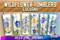 Wildflowers Frame Tumblers Wrap 20 oz. | PNG File Product Image 1
