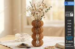 Wooden Wildflowers Vase Stand Laser Cut Bundle | 3D Layered Product Image 15