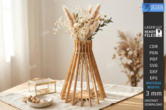 Wooden Wildflowers Vase Stand Laser Cut Bundle | 3D Layered Product Image 19