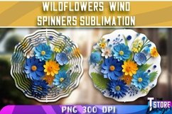 Wildflowers Wind Spinner Sublimation | PNG Design | PNG File Product Image 1