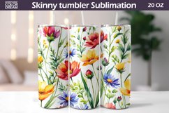 Wildflowers Tumbler Sublimation | Watercolor Flowers Tumbler Product Image 1