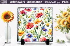Watercolor Wildflowers Sublimation | Slate Sublimation Desig Product Image 1
