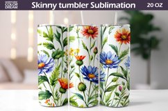Wildflowers Tumbler Sublimation | Watercolor Flowers Tumbler Product Image 1