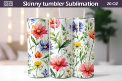 Wildflowers Tumbler Sublimation | Watercolor Flowers Tumbler Product Image 1
