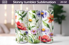 Wildflowers Tumbler Sublimation | Watercolor Flowers Tumbler Product Image 1
