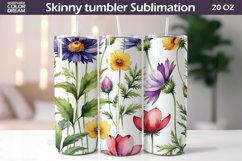 Wildflowers Tumbler Sublimation | Watercolor Flowers Tumbler Product Image 1