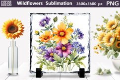 Watercolor Wildflowers Sublimation | Slate Sublimation Desig Product Image 1