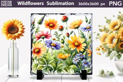Watercolor Wildflowers Sublimation | Slate Sublimation Desig Product Image 1