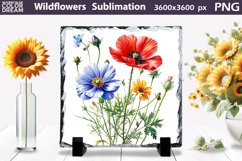 Watercolor Wildflowers Sublimation | Slate Sublimation Desig Product Image 1