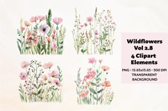 Wildflowers Clipart Vol. 2.8, 4 PNG Product Image 1