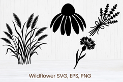 Wildflower SVG | Floral SVG | Summer flower silhouette Product Image 1