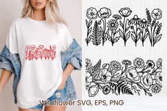 Wildflower SVG border | Floral SVG | Summer flower vector Product Image 1