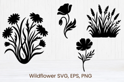 Wildflower SVG | Floral SVG | Summer flower silhouette Product Image 1