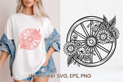 Wildflower wagon wheel SVG | Floral SVG | Summer flower SVG Product Image 1