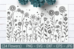 Hand Drawn Wildflower Line Art Bundle Product Image 1
