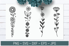 Hand Drawn Wildflower Line Art Designs Product Image 1