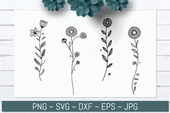 Hand Drawn Wildflower Line Art Designs Product Image 1