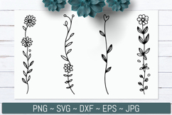 Hand Drawn Wildflower Line Art Designs Product Image 1