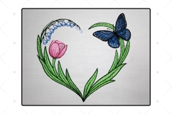 Spring Flowers Embroidery Design: Floral Heart Pattern Product Image 3
