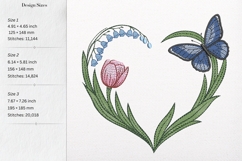 Spring Flowers Embroidery Design: Floral Heart Pattern Product Image 2