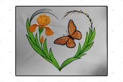 Floral Heart Embroidery Design - Iris Embroidery Pattern Product Image 3