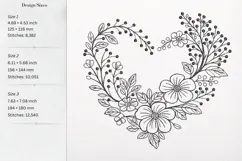 Floral Heart Embroidery Design: Wildlife Sketch Pattern Product Image 2