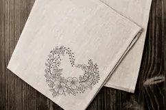 Floral Heart Embroidery Design: Wildlife Sketch Pattern Product Image 4