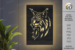 Wildlife Lampe Laser Cut. Lynx SVG Product Image 1